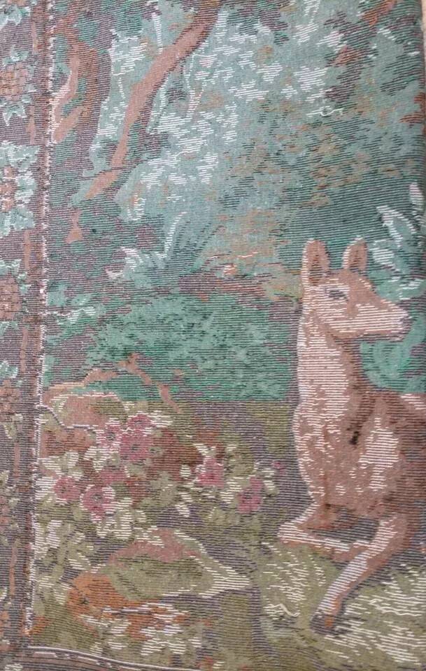 Old Wall Hanging Tapestry Hunting Theme 118 X 170 Cm