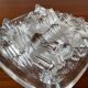 Empty vintage molded glass pocket