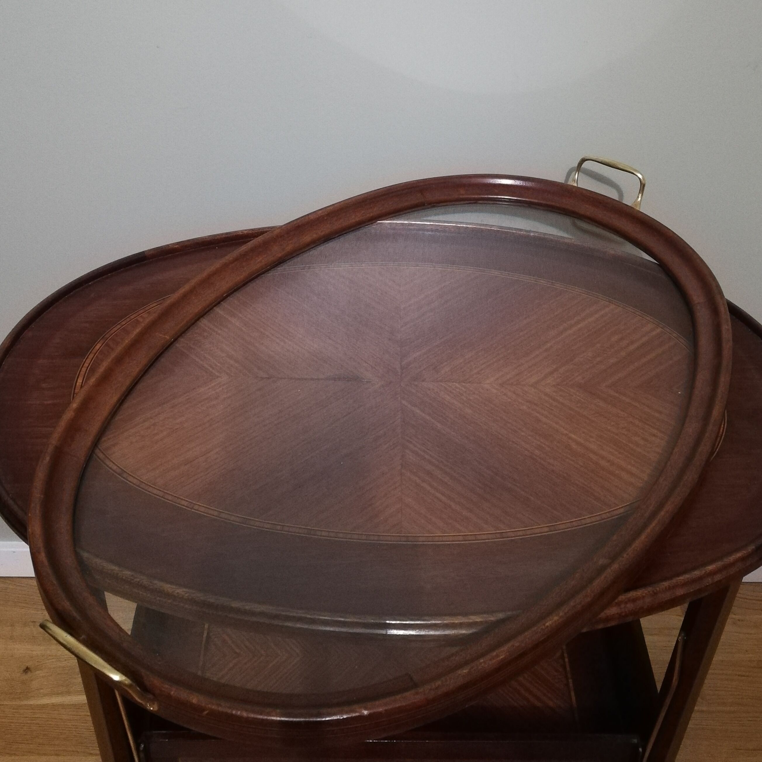 Art deco dessert in mahogany and marquetry