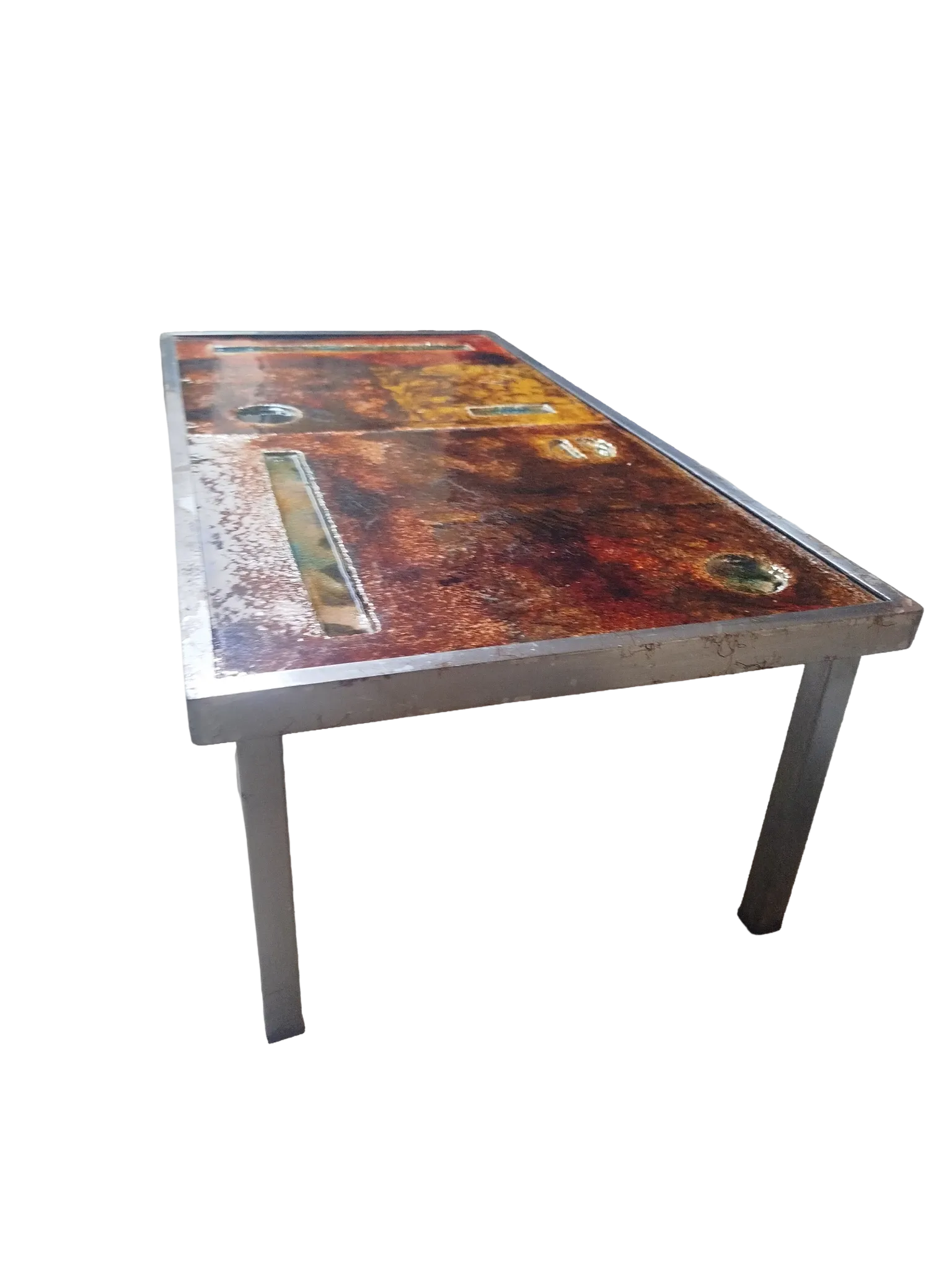 Coffee table in glazed lava stone by Robert & Jean Cloutier 1950
