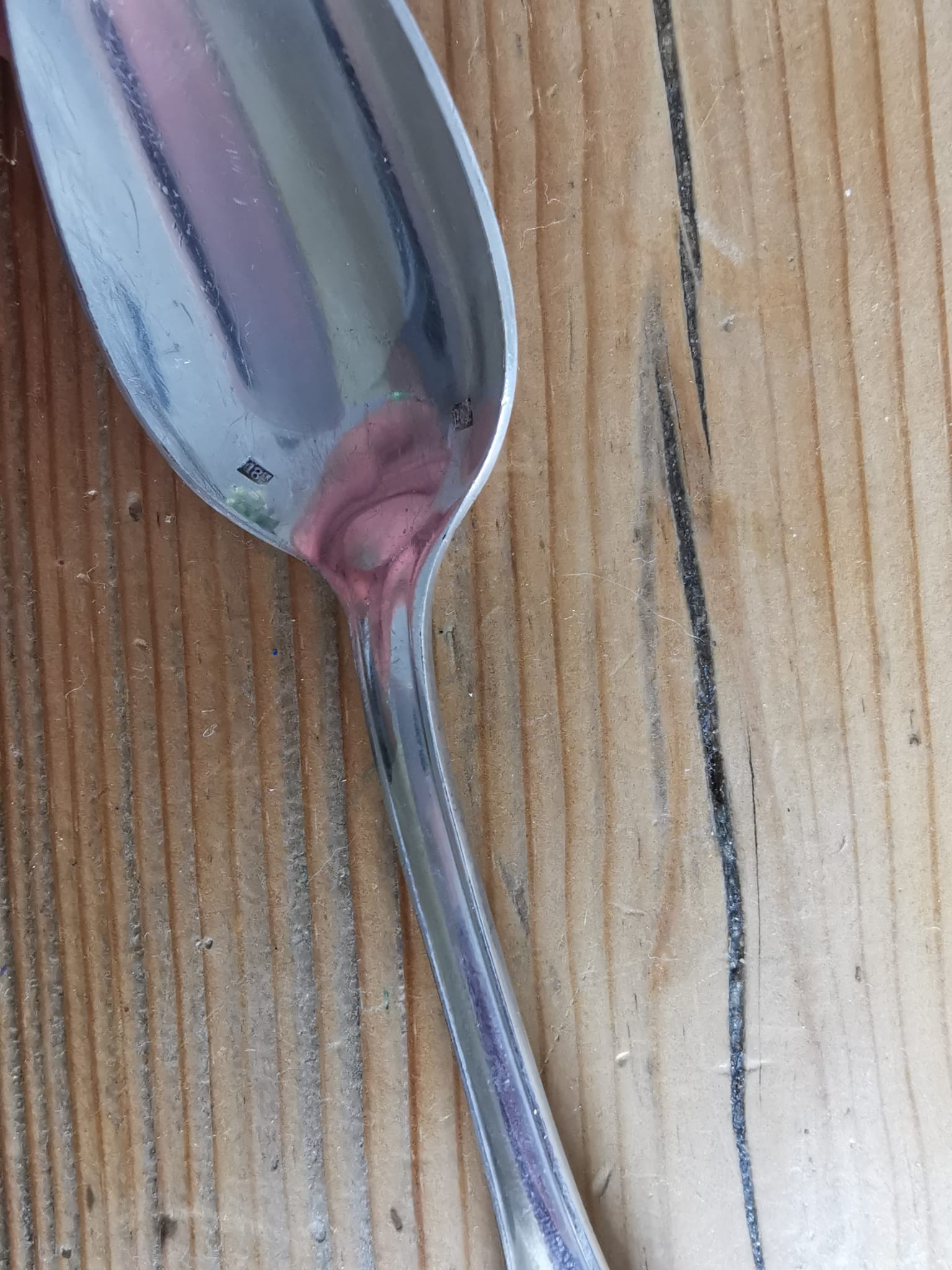 Set of 10 small silver metal spoons