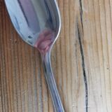 Set of 10 small silver metal spoons
