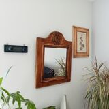 Old mirror in solid oak early twentieth century