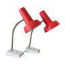 Pair of red vintage sis table lamps, Model 838