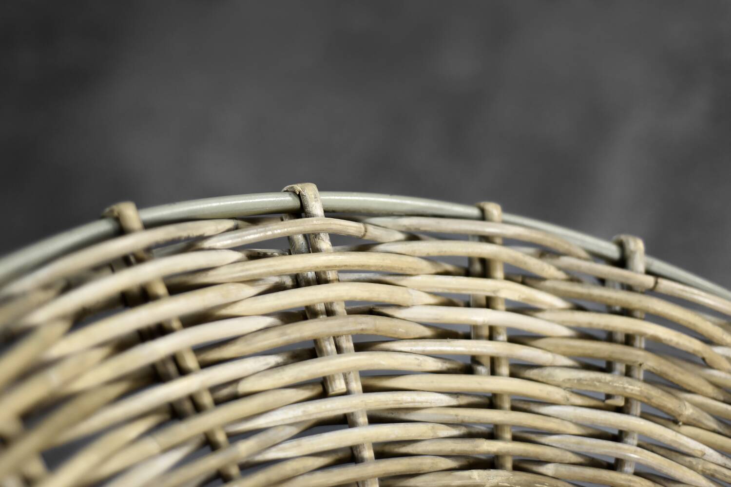 Vintage Mid-Century German Modern Round Woven Bamboo Armchair, 1960s