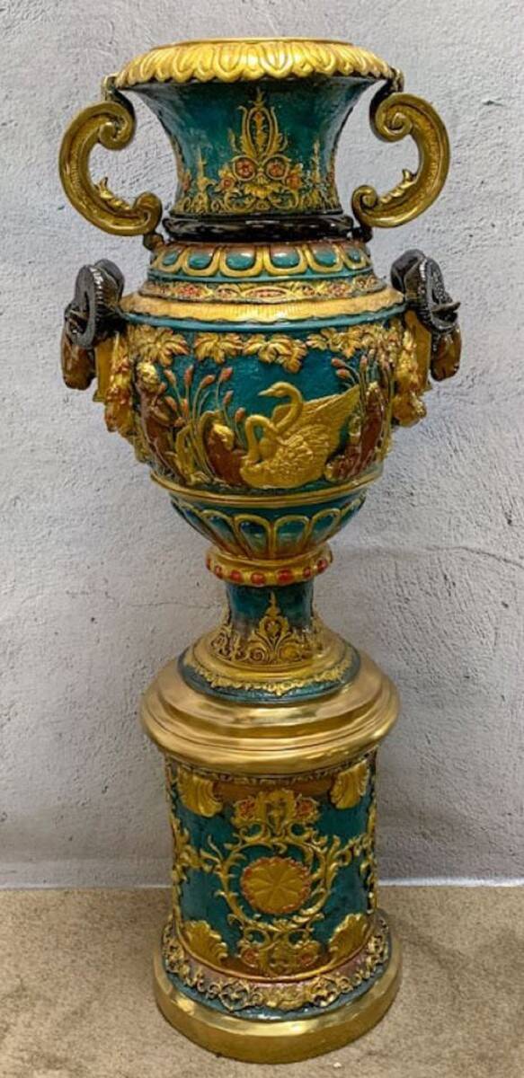 Casa Padrino baroque de luxe vase in multicoloured bronze / gold 53 x 43 x