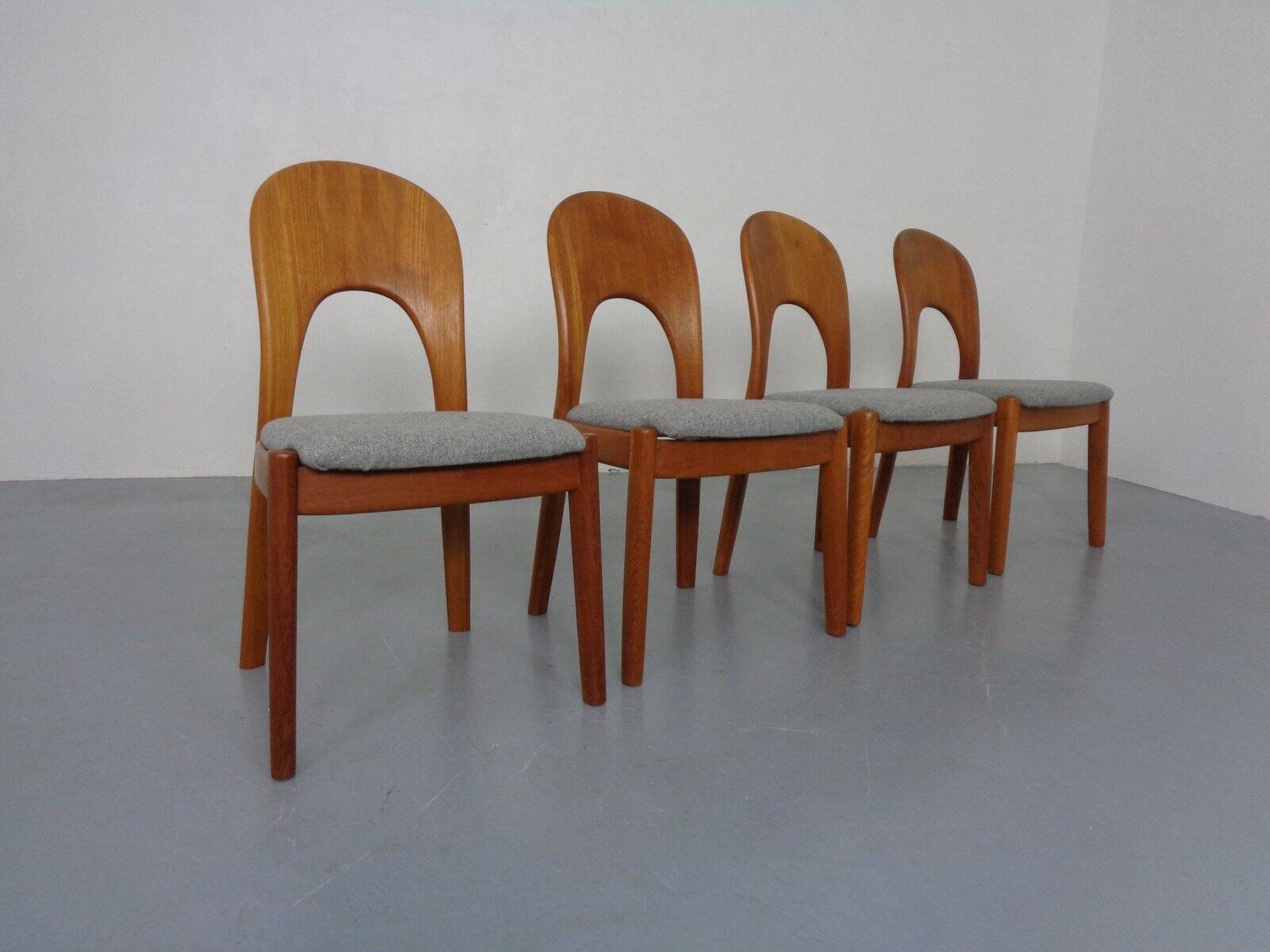 Vintage Morten Dining Chairs in Teak by Niels Koefoed for Hornslet Møbelfabrik, 1970s, Set of 4