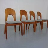 Vintage Morten Dining Chairs in Teak by Niels Koefoed for Hornslet Møbelfabrik, 1970s, Set of 4