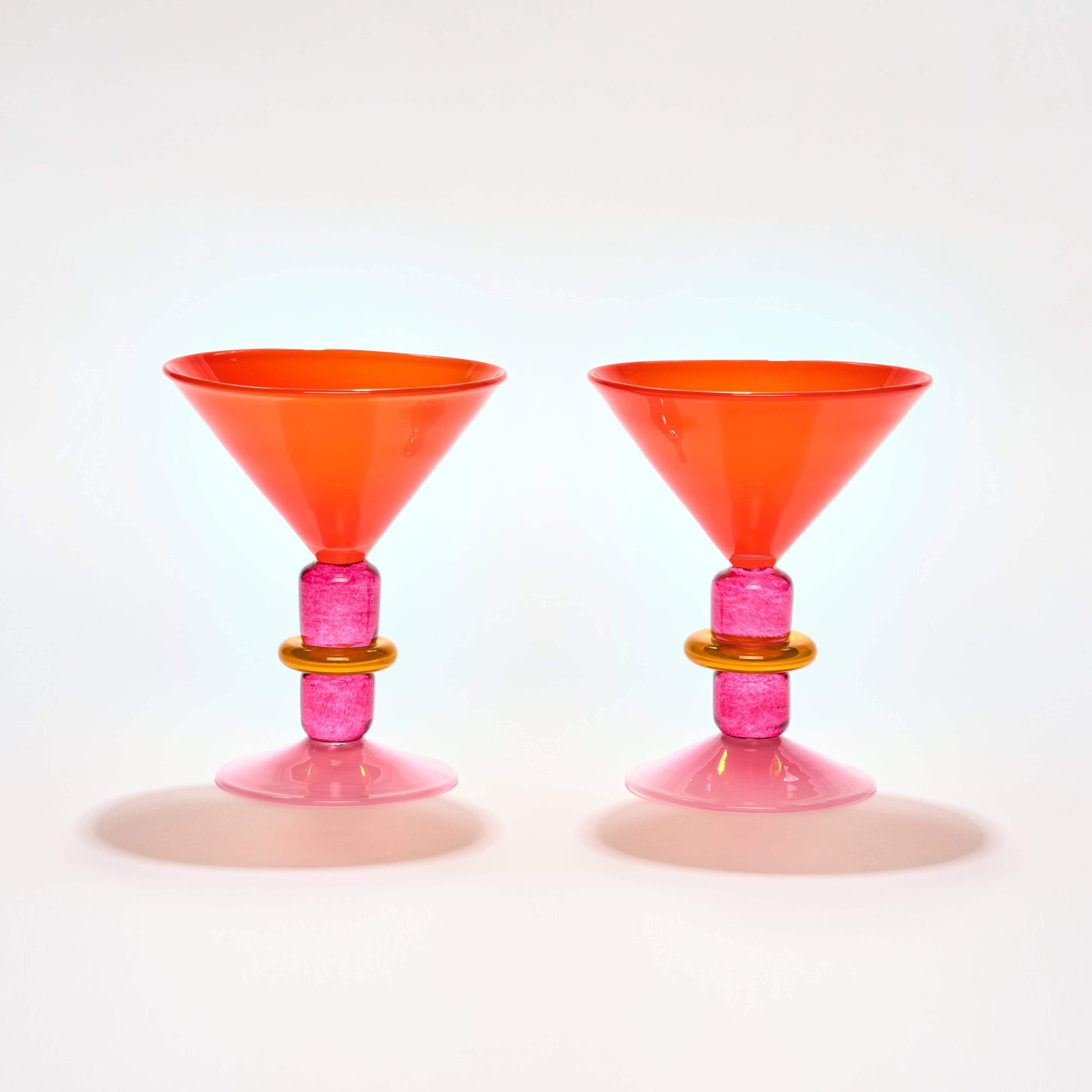 Verre à Martini Miami en Rouge et Rose
