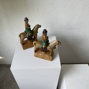 Tuile faitière équestre terre cuite époque Ming