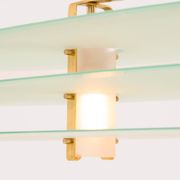 Ceiling light by Roberto Volonterio and Cesare Benedetti, brass and glass, 1980.