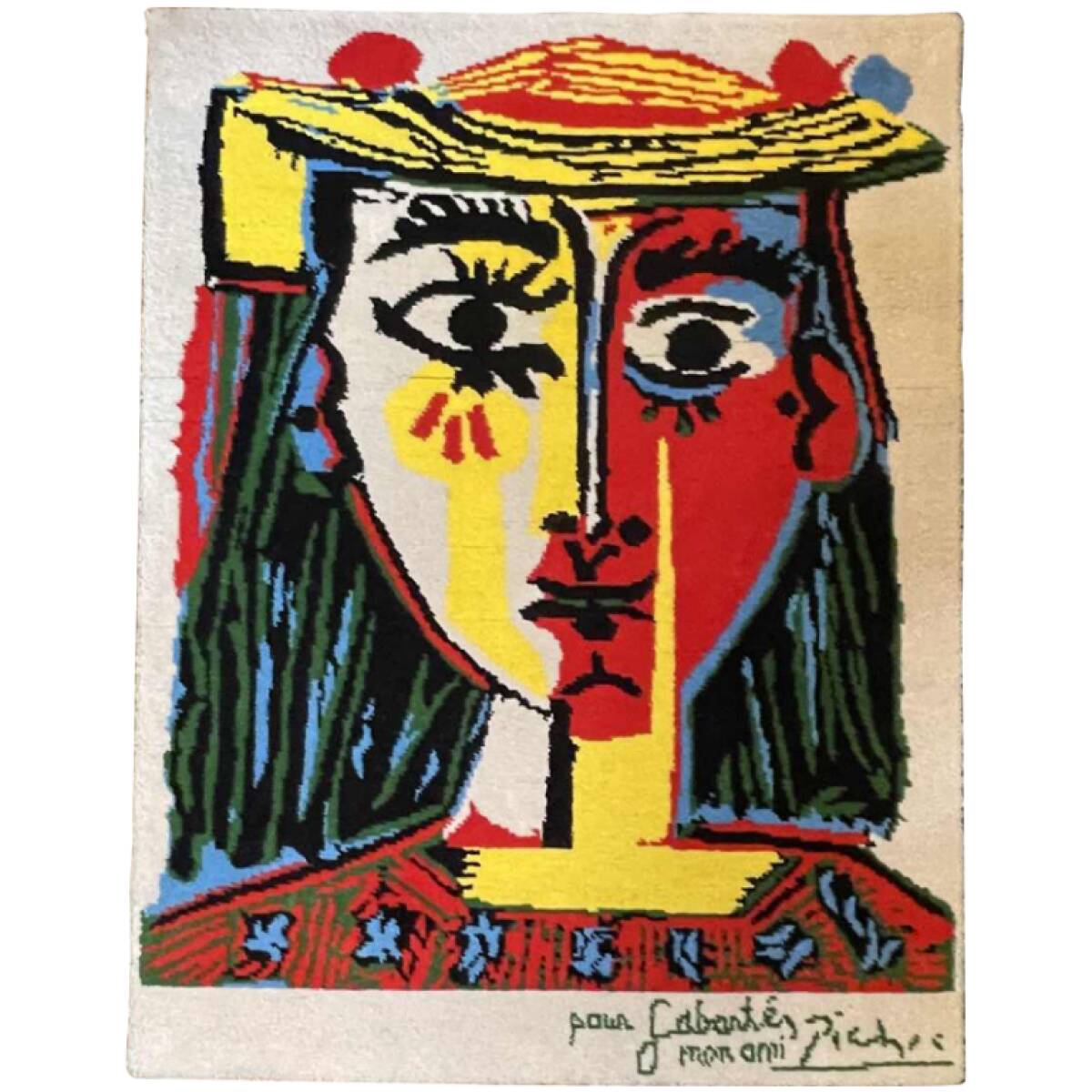 DESSO edition rug, PABLO PICASSO 'Portrait of a woman with a pompom hat'