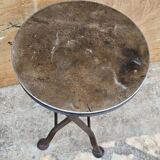 Old industrial folding steel stool
