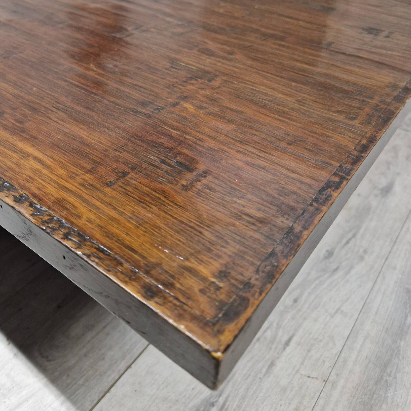 Table basse wabi sabi en bambou et bois par Axel Vervoordt, Belgique années 1980