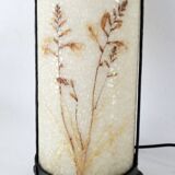 Wrought iron lamp and Perspex lampshade with herbarium decor