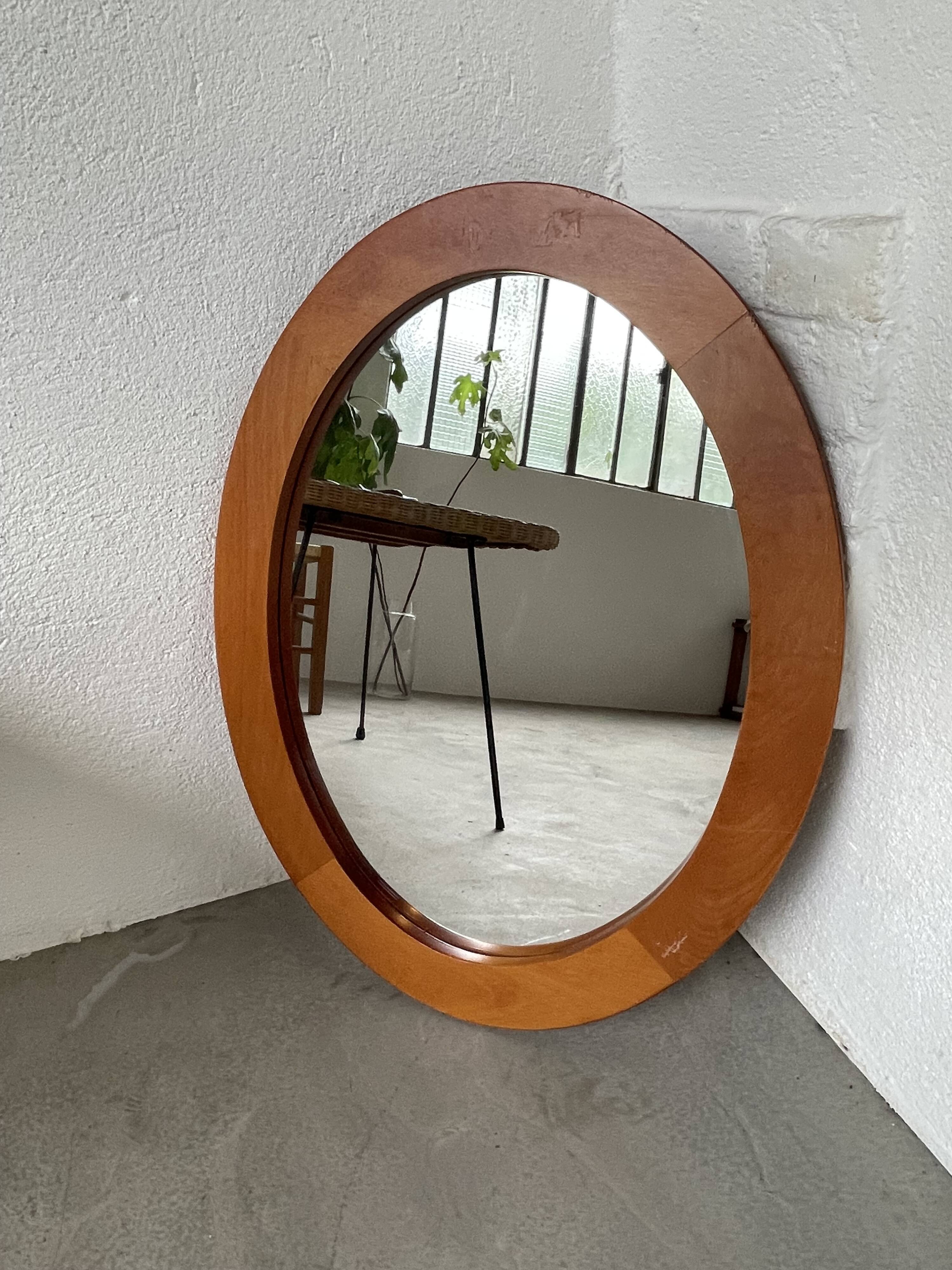 Oval cherry mirror