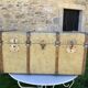 Antique wooden travel trunk