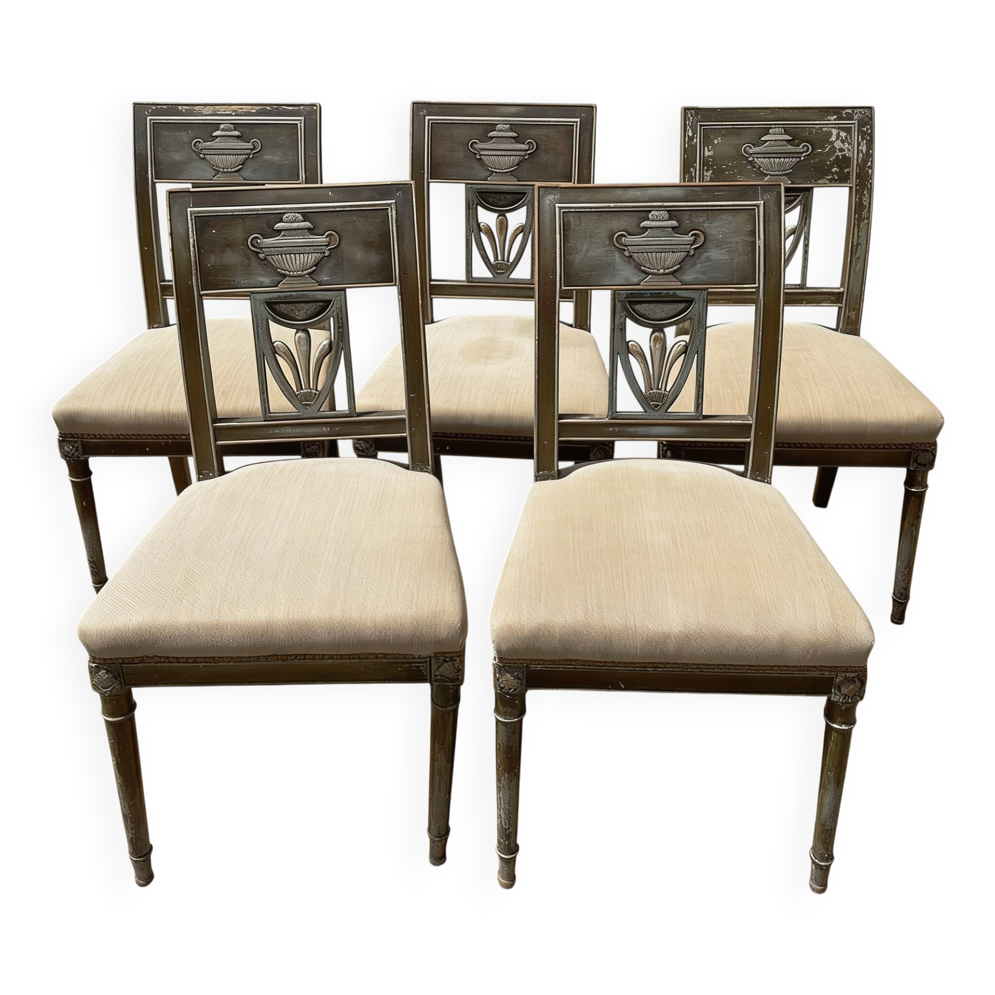 Set of 5 Directoire style chairs