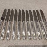 11 silver-plated metal lunch knives by Ravinet Coquille, 18cm