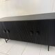 Buffet / black fluted wooden sideboard 170 x 80 cm