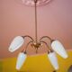Vintage 4-light pendant light, articulated arm suspension, ceiling lamp, interior decor