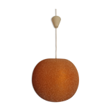 Orange granular resin ball pendant light, 1970