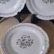 6 assiettes à dessert décor floral et doré - modèle Printemps de Digoin - vers 1950