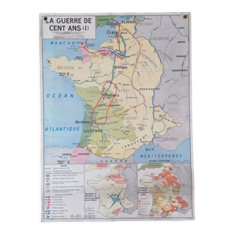 Ancienne carte MDI historique : La guerre de 100 ans.