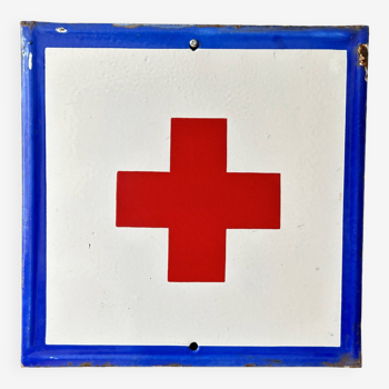 Red cross hospital vintage europe industrial enamel sign decoration architecture