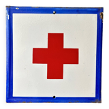 Red cross hospital vintage europe industrial enamel sign decoration architecture