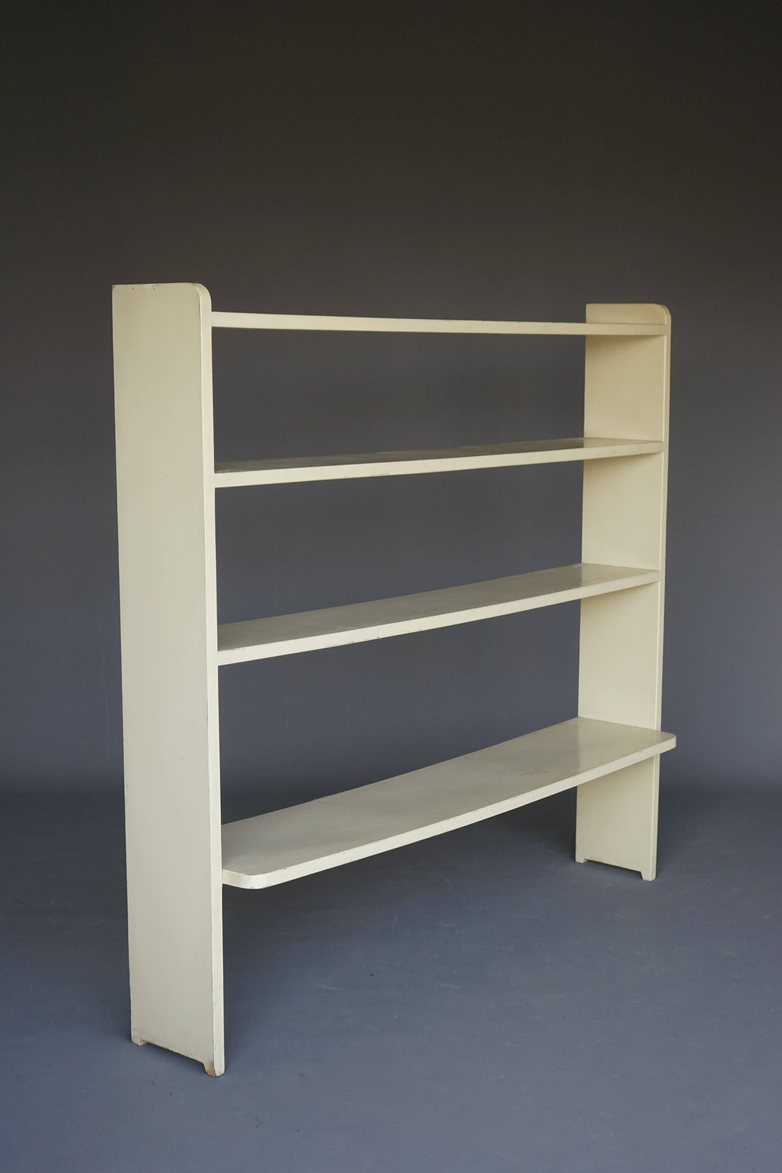 A Dutch wooden 1940s shelving unit in Modernist style