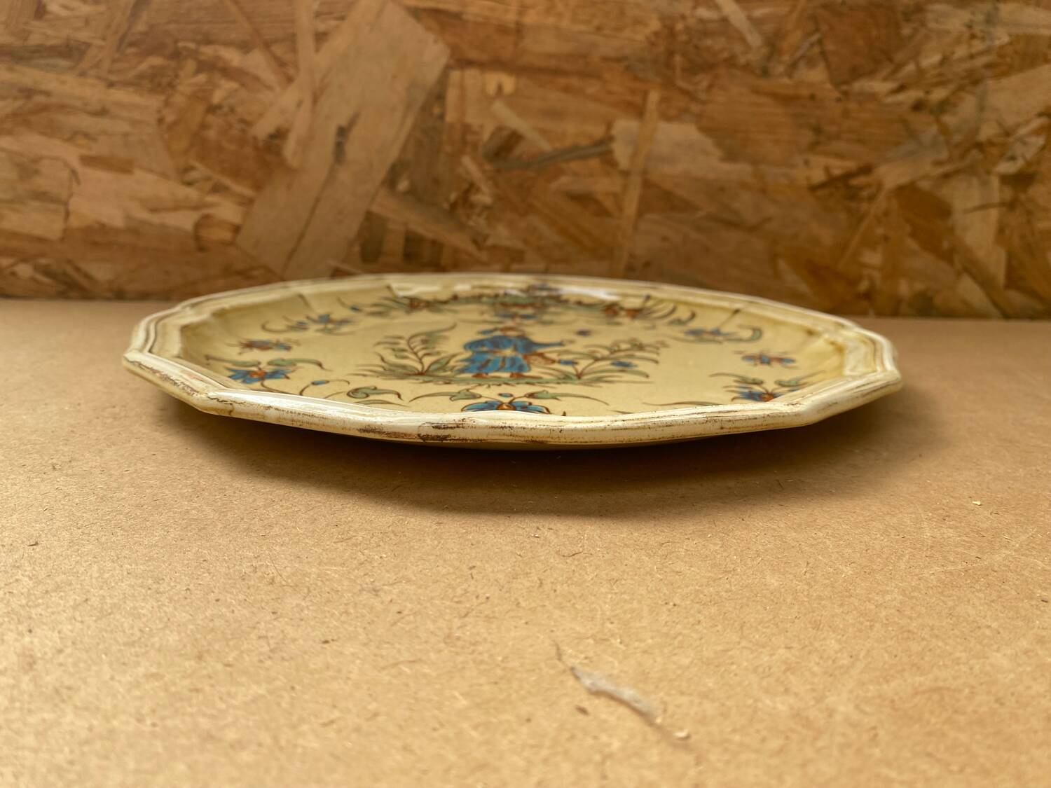 Old Plate MOUSTIERS Salins Ceramic Decor Old Vintage #B196