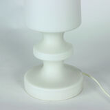 White Opaline Glass Table Lamp In Chessman Design, Stefan Tabery 1960s