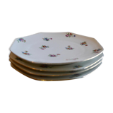Series of 4 plates porcelain dessert from Limoges