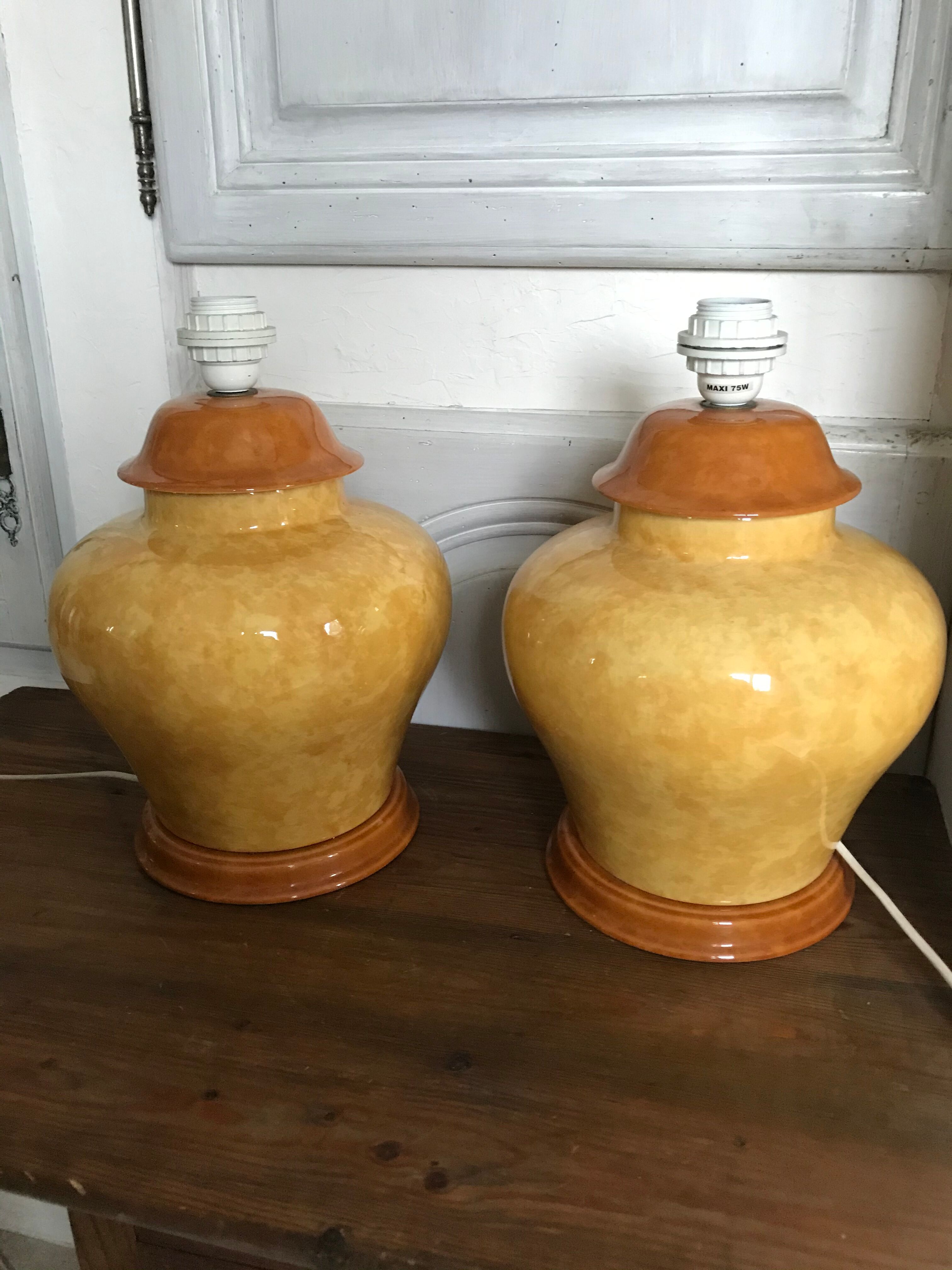 Pair of lamp bases François Chatain circa 1980