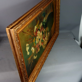 Nature morte bouquet marguerites dans un vase huile sur toile vers 1900 80x49 cm