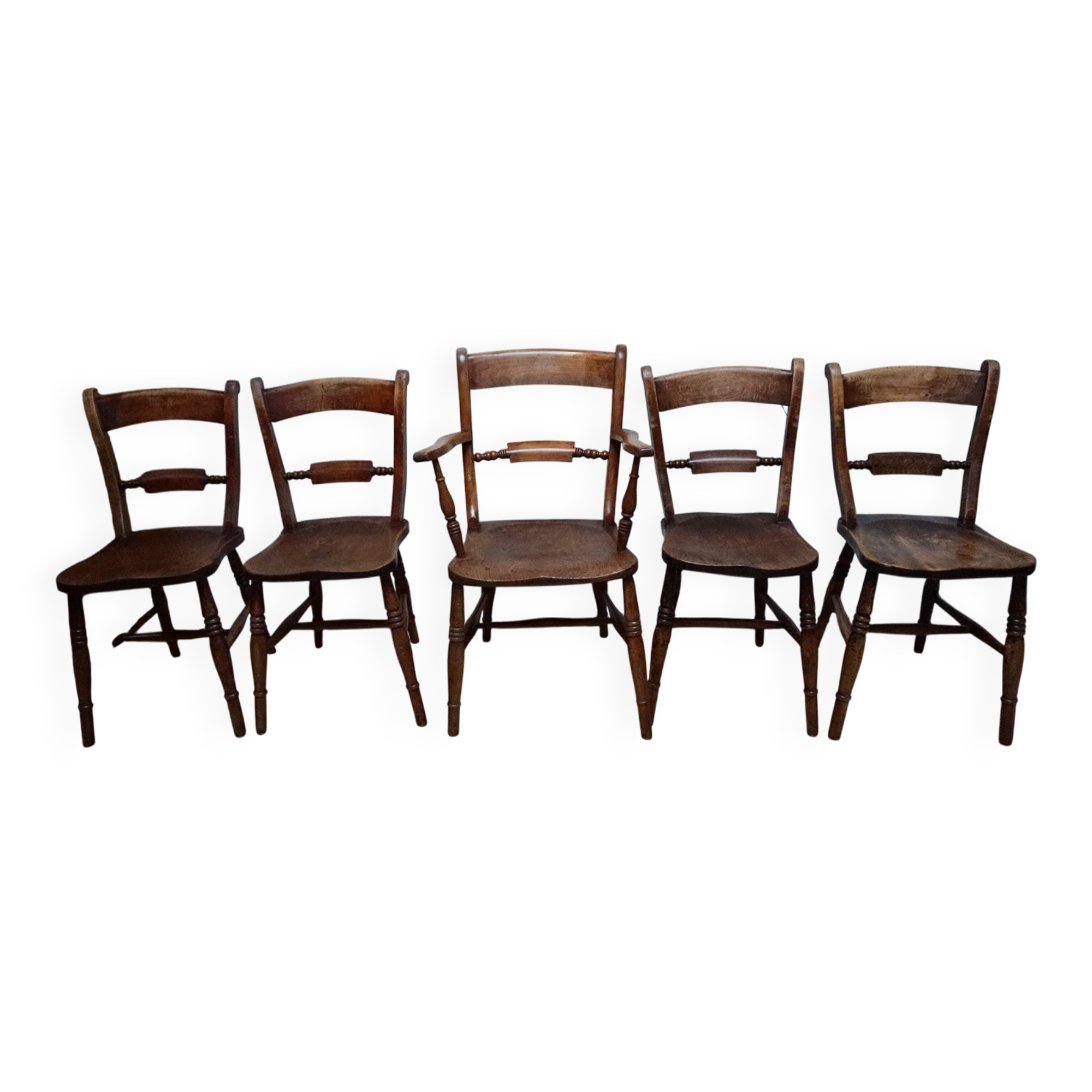 Antique Oxford Windsor chairs, 1850s set of 5