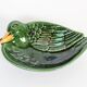 Vintage green ceramic duck dish, pocket tray or soap holder.