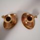 Set of 2 brass cellar rat candlesticks