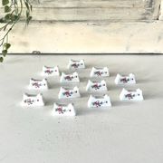 French Porcelain Knife Rests Set of 12 Floral Table Knife Holders