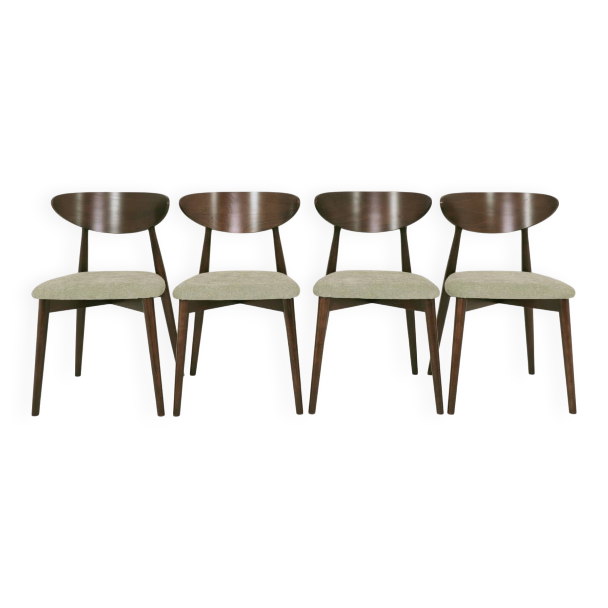 Modern set of 4 dining chairs, sage fabric