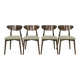 Modern set of 4 dining chairs, sage fabric