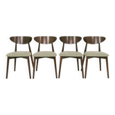 Ensemble moderne de 4 chaises de salle à manger, tissu sauge