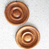 Natural turned wooden decorations from France x 2