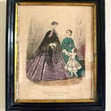 Ancienne, gravure de mode encadrée