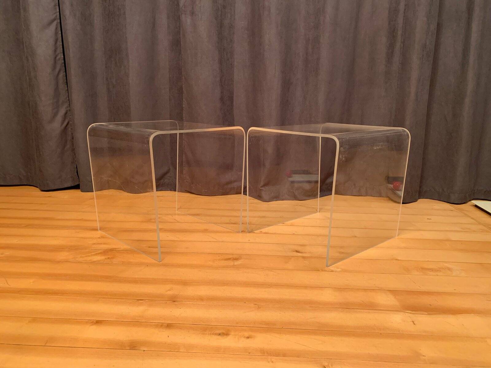 Vintage side tables in acrylic, 1970s, set of 2