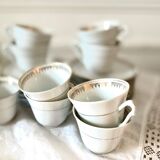 Coffee service cups in fine porcelain from Sologne France