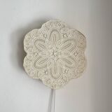 Textile Plafond /ceiling lamp, swedish modern, crochet, Flower shaped, 1940