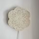 Textile Plafond /ceiling lamp, swedish modern, crochet, Flower shaped, 1940