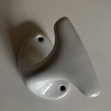 XL white ceramic earthenware coat rack from the 1960s